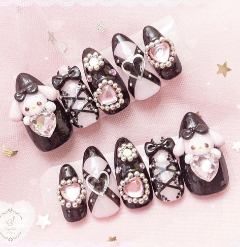 Kei Visual, Fake Nails Designs, Jirai Kei, Gothic Nails, Really Cute Nails, Kawaii Nails, Cute Nail Designs, Body Image, Nail Tech