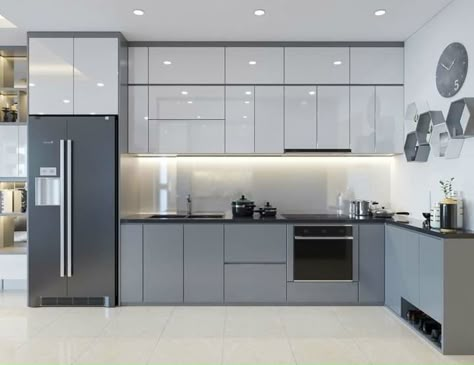 Modern Kitchen Cupboards, Kitchen Wardrobe Design, Kitchen Colour Combination, Small Modern Kitchens, Latest Kitchen Designs, 2024 Kitchen, Instagram Kitchen, Kitchen Design Color, Kitchen Modular