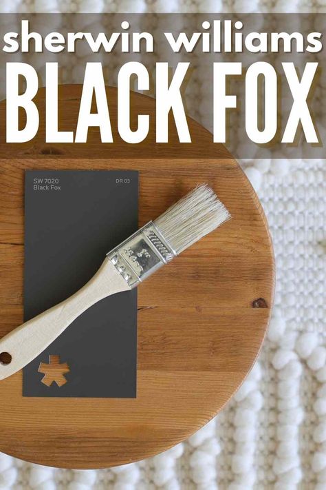 Black Fox Sherwin Williams, Charcoal Gray Paint, Sherwin Williams Black, Charcoal Grey Paint, Sherman Williams, Black Painted Walls, Sharon Williams, Sherwin Williams Color Palette, Painted Interior Doors