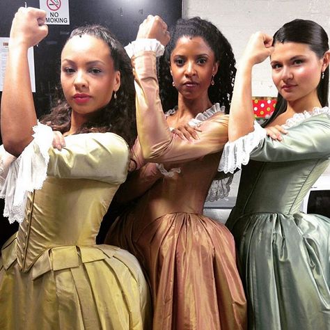 Hamilton: The Schuyler Sisters (Jasmine Cephas Jones as "Peggy Schuyler"; Renée Elise Goldsberry as "Angelica Schuyler Church"; Phillipa Soo as "Elizabeth Schuyler Hamilton") The Schuyler Sisters, Hamilton Lin Manuel Miranda, Hamilton Lin Manuel, Schuyler Sisters, Womens Equality, Hamilton Broadway, Hamilton Funny, Hamilton Memes, Three Women