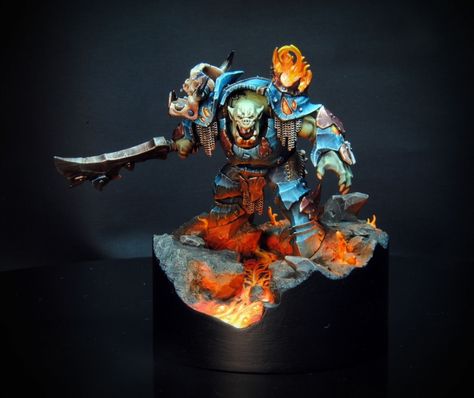 Fire-realm Megaboss Golden Demon, Sci Fi Miniatures, Warhammer 40k Figures, Warhammer Figures, Warhammer Paint, Warhammer Aos, Heroic Fantasy, High Elf, Warhammer Models