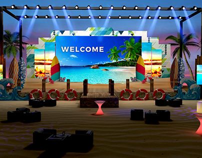 Check out new work on my @Behance profile: "Virtual _beach theme stage design" http://be.net/gallery/101466209/Virtual-_beach-theme-stage-design Stage Backdrop Design, Google Event, Beach Backdrop, Stage Set Design, Beach Events, Event Stage, Stage Backdrop, Hawaiian Theme, 3d Studio