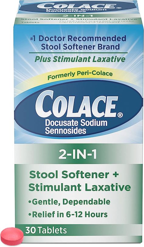 Amazon.com: Colace 2-In-1 Stool Softener & Stimulant Laxative Tablets, Gentle Constipation Relief in 6-12 Hours, 30 Count : Everything Else Stool Softener, Constipation Relief, Mommy Makeover, Stomach Pain, Medical Help, Star Words, Over Dose, Health Professionals, Medical Conditions