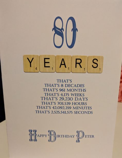 80 Th Birthday Cards, Cards For 80th Birthday, 80 Birthday Card Ideas, Handmade 80th Birthday Cards For Men, 80 Birthday Cards For Men, 80 Year Old Birthday Card Ideas, Mens 80th Birthday Cards, Birthday Card 80 Years Old, 80th Birthday Cards Handmade