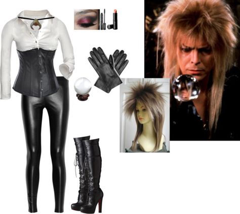 "Goblin King Jareth (female costume)" by pinupgirlholly1 on Polyvore Goblin King Costume, Jareth Cosplay, Labyrinth Costume, David Bowie Costume, 80s Dress Up, Scotty Sire, Female Costume, King Costume, 80s Costume