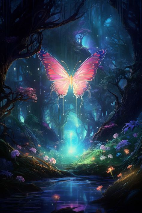 Experience the magic of a fantasy landscape art as you dive into this mesmerizing nocturnal wonderland. Delight in the beauty of a fantasy background filled with neon glow, illuminated plants, and a mythical creature soaring with luminous wings. Transform your screen with this captivating fantasy wallpaper that transports you to an ethereal ambiance. immerse yourself in the allure of this digital art illustration and let your imagination roam free. Glowing Plants, Fantasy Landscape Art, Nocturnal Wonderland, Art Niche, Fantasy Wallpaper, Fantasy Background, Dragonfly Art, Fantasy Forest, Mythical Creature