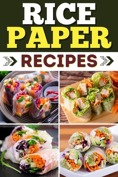 These easy rice paper recipes will be the soundtrack of your summer! From garden-fresh to sweet treats, you'll never get bored of these yummy fillings. Cold Spring Rolls, Veggie Rice Paper Wraps, Egg Roll Rice Paper, Korean Spring Rolls Rice Paper, Cold Rolls Recipe Rice Paper, Rice Paper Sandwiches, Things To Make With Rice Paper, Rice Wrap Recipes, Spring Rolls Recipe Rice Paper