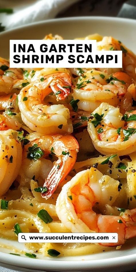 Enjoy Ina Garten’s Garlic and Lemon Shrimp Scampi, a delightful combination of succulent shrimp, zesty lemon, and rich garlic butter sauce. It’s a perfect pairing with pasta or crusty bread. Gourmet Shrimp Recipes, Ina Garten Shrimp Scampi, Butter Sauce For Shrimp, Ina Garten Shrimp, Lemon Shrimp Scampi, Lemon Butter Shrimp, Lemon Shrimp Pasta, Garlic Butter Shrimp Pasta, Garlic Butter Pasta