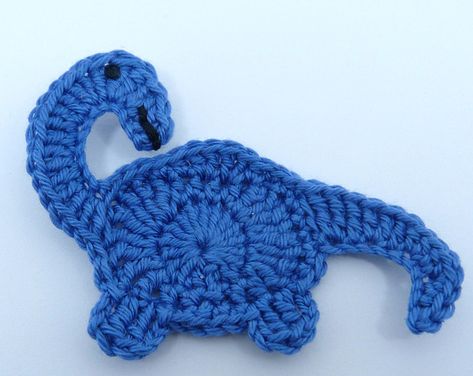 Dinosaur Applique, Appliques Au Crochet, Kat Haken, Dinosaur Crochet, Crochet Dinosaur Patterns, Easter Applique, Crochet Appliques, Crochet Embellishments, Cat Applique