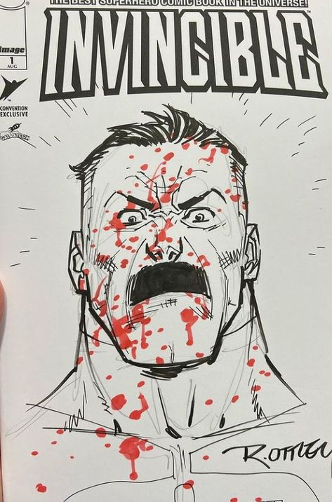 Ryan Ottley Art, Inappropriate Drawing, Ryan Ottley, Omni Man, Comic Art Sketch, Invincible Comic, Venom Comics, Man Sketch, Comic Book Superheroes