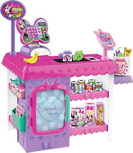 Amazon.com: Minnie Mouse Disney Junior Marvelous Market, Pretend Play Cash Register with Realistic Sounds, 45 Play Food Pieces and Accessories, by Just Play : Toys & Games Play Cash Register, Credit Card Machine, Minnie Mouse Toys, Play Market, Mouse Toy, Pretend Play Toys, Cash Register, Play Food, Play Toys