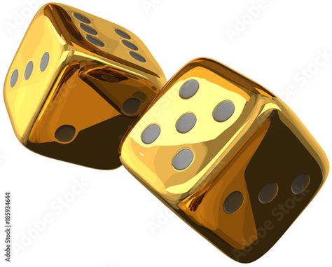 Golden Dice, 3d Dice, 3d Rendering, Adobe Stock, Stock Illustration, Stock Images, Illustrations, Quick Saves