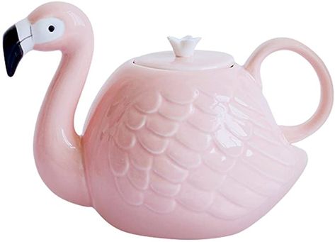 Teapot Unique, Flamingo Cup, Pink Teapot, Pink Tea Cups, Cup Gift Set, Cute Teapot, Novelty Cups, Teapots Unique, Funny Gifts For Women