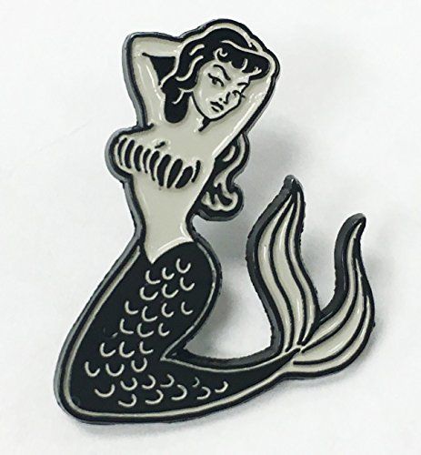 Mermaid Beautiful, Pin Up Mermaid, Tattoo Mermaid, Pin Up Girl Tattoo, Mermaid Pin, Rock Gifts, Ita Bag, Mermaid Tattoo, Mermaid Tattoos