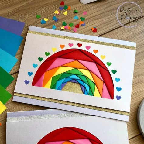 iris folding rainbow card is an example of designs by Bethan Aspland who is featured on All Things Paper blog Iris Paper Folding Templates, Rainbow Cards Handmade, Folding Template, Iris Cards, Iris Folding Templates, Origami Sheets, Iris Folding Cards, Iris Paper Folding, Iris Folding Pattern