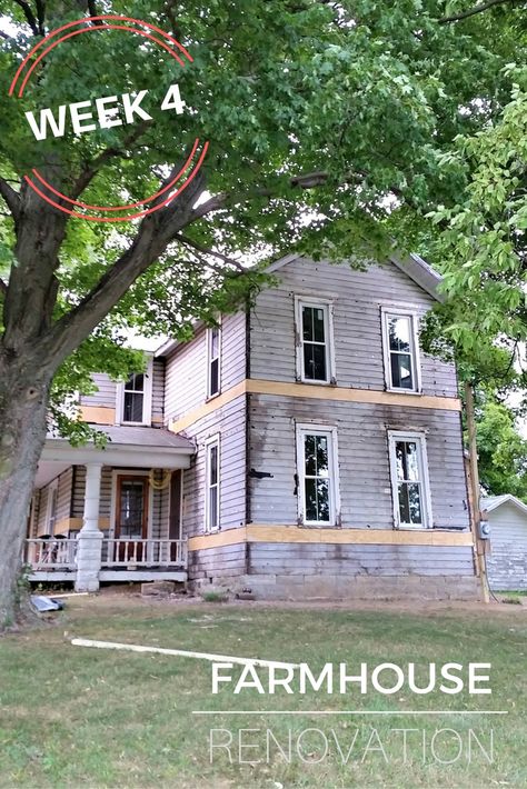 1800s House Renovation, Old Farmhouse Remodel Exterior, Mill House Renovation, Farmhouse Renovation On A Budget, Farmhouse Remodel Before And After, Old Farmhouse Renovation, Old Farmhouse Exterior, 1910 Farmhouse, Old Farmhouse Remodel