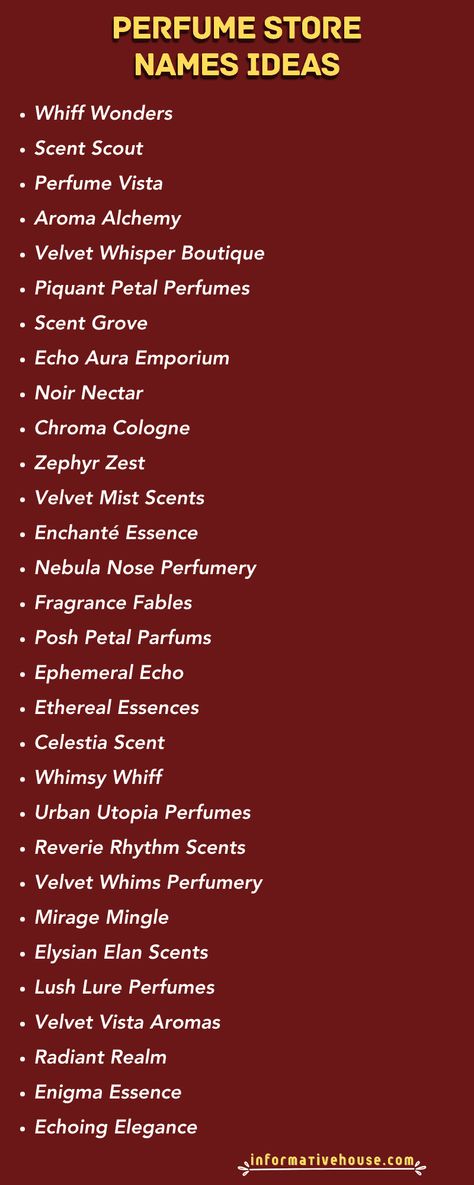 Scent-sational Perfume Store Names Ideas! Purfume Business Ideas, Perfume Store Name Ideas, Perfume Shop Name Ideas, Scent Name Ideas, Perfume Business Name Ideas, Perfume Business Ideas, Perfume Names Ideas, Perfume Brand Name Ideas, Perfume Logo Design Ideas