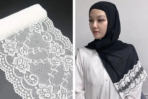 Lace Hijab Fabric Hijab Types, Types Of Hijab, Hijab Fabric, Lace Hijab, Hijab Material, Sports Hijab, Glossier Look, Jersey Hijab, Cultural Identity