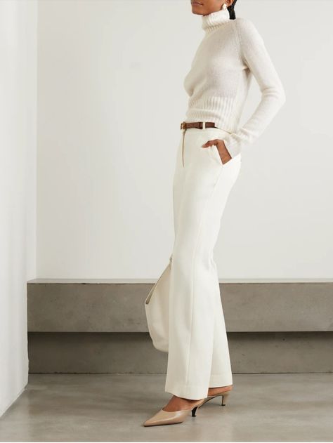 Joseph Clothing, White Turtleneck, Ribbed Turtleneck, Cashmere Turtleneck, Cold Weather Outfits, Business Attire, Work Attire, Office Fashion, Sweater Weather