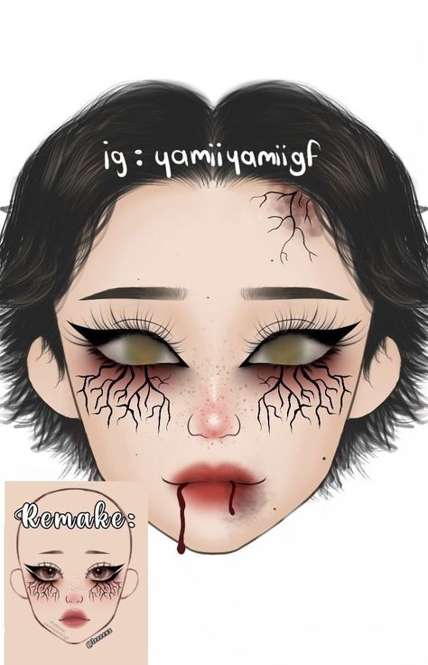 Homecoming Makeup Ideas, Vampire Makeup, Makeup Looks Natural, Makeup For Blue Eyes, Makeup Drawing, Makeup Face Charts, Face Art Makeup, Graphic Makeup, Horror Makeup