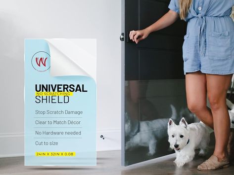 [ CLEAR AND STRONG ] Designed with quality to protect Walls and Doors from scratching, clawing and chewing damage caused by the biggest (and smallest) dogs, cats, birds and other pets. Crystal Clear high tech plastic was designed to match any decor to keep your home interior beautiful. By creating a durable barrier, your home is protected. Door Protection, Drywall Repair, Cat Rabbit, Door Casing, Screen Doors, Pet Door, Best Windows, Home Protection, Replace Door