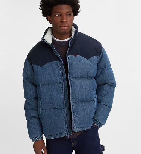 Denim Super Puffer Jacket - Dark Wash | Levi's® US Best Puffer Jacket, Puffer Jacket Men, Levis Denim, Puffer Jacket, Fashion Fashion, Insulation, Levi's, Puffer, Mens Jackets