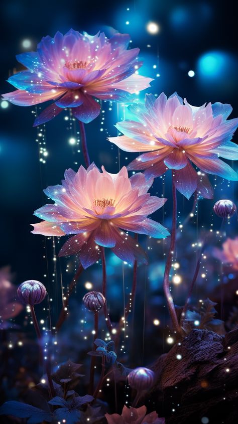 Beautiful Wallpapers Backgrounds Awesome, Manga Flowers, Best Aesthetic Wallpapers, Season Wallpapers, Mobile Aesthetic, Wallpapers Purple, Glowing Garden, Cool Backgrounds For Iphone, Best Aesthetic