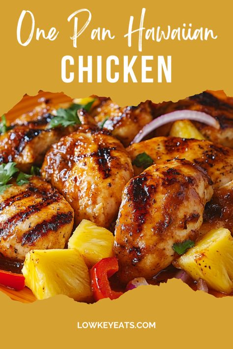 Sweet, savory, and all made in one pan—this Hawaiian chicken is an easy weeknight dinner with minimal cleanup. Juicy chicken, pineapple, and a sticky sauce come together fast for a meal everyone loves. #onepanmeals #onepanchickendinner #hawaiianchicken #easychickenrecipe #quickdinner #weeknightdinner #mealprep #chickenrecipes #simpledinner #easyrecipes Chicken Pineapple, Sticky Sauce, Hawaiian Chicken, One Pan Chicken, Quick Dinners, Easy Weeknight Dinner, Easy Weeknight, One Pan Meals, Juicy Chicken