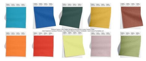 Pantone Fashion Color Trend Report Spring/Summer 2024 For London Fashion Week - Fashion Trendsetter Color Palette 2024, Hair Color For Fair Skin, Color Trends Fashion, London Spring, 2024 Color, Trend Report, Spring Summer 2024, Trend Forecasting, Fashion Color