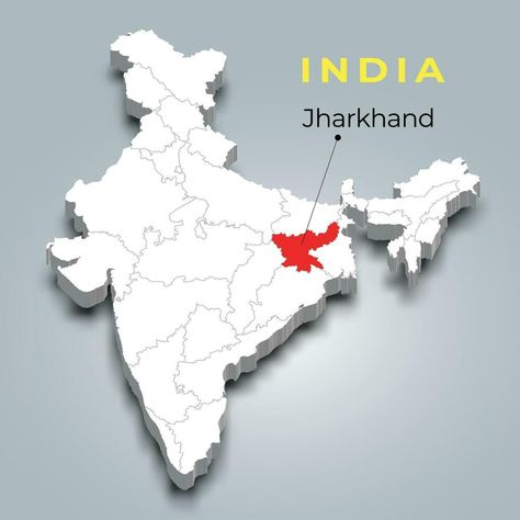 Jharkhand map location in Indian 3d isometric map. Jharkhand map vector illustration Delhi Map Illustration, Chhattisgarh Map, Indian Map, Gujarat Map Hd, New India Map Full Hd, Jharkhand Map, Jharkhand Map Hd, Dhoni Photos, Andhra Pradesh Map