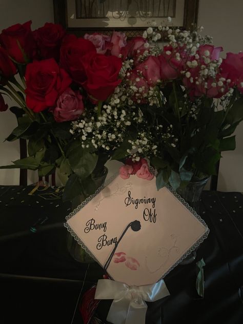 tribute to my lana del rey grad. cap hehe Lana Del Ray Graduation Cap, Grad Cap Lana Del Rey, Lana Graduation Cap, Graduation Cap Designs Lana Del Rey, Lana Del Rey Graduation Cap, Grad Hats, Senior Things, Graduation Cap Decoration Diy, High School Graduation Cap