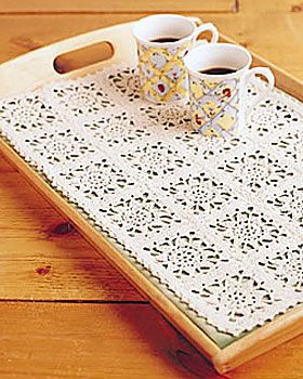 Crochet Tray Mat | FaveCrafts.com I've been thinking about learning to make doilies, just for fun.  This might be a great project to do -- not a doily, but same technique. Crochet Tray, Crocheted Rugs, Unique Placemats, Lace Placemats, Crochet Placemat Patterns, Crochet Placemats, Crochet Table Runner Pattern, Confection Au Crochet, Crochet Blocks