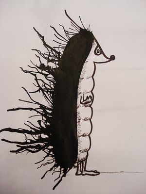 How to make ink creatures -- so simple and fun! Ink Monster, 8th Grade Art, 3rd Grade Art, Cool Art Projects, Grade 8, High School Art, Art Lessons Elementary, School Art Projects, Middle School Art