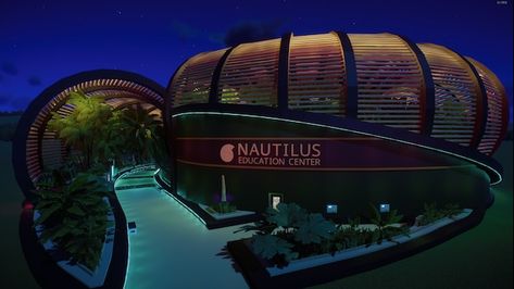 Steam Workshop::NAUTILUS Education Center - by Syrrael Planet Zoo Steam Workshop, Zoo Education, Planet Zoo Inspiration, Zoo Inspiration, Zoo Architecture, Zoo Ideas, Planet Coaster, Park Ideas, Games Ideas