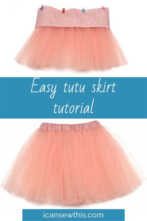 Tulle Skirt Pattern, Easy Tutu, Tulle Skirt Kids, Tutu Pattern, Girls Skirt Patterns, Diy Tulle Skirt, Diy Tutu Skirt, Tutu En Tulle, Tulle Skirt Tutorial