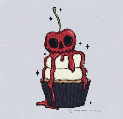 Cute Halloween Drawings, Cupcake Drawing, Spooky Food, Halloween Facts, Easy Doodles Drawings, Halloween Drawings, Halloween Tattoos, Arte Inspo, Creepy Art