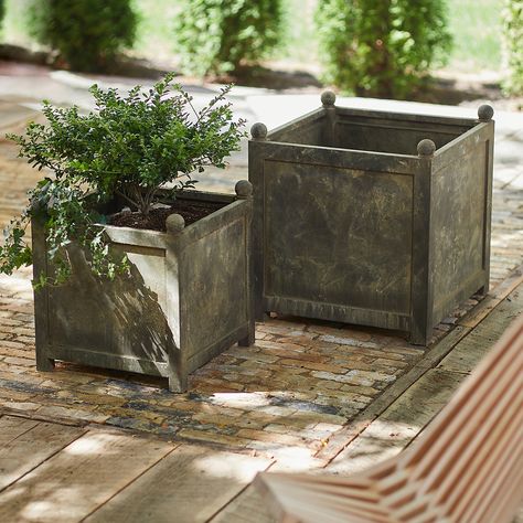 A weathered finish tops this galvanized metal frost-resistant planter, each one in a classic square silhouette. -Galvanized metal-Indoor or outdoor use-Winter care: This item is frostproof and able to withstand most winter conditions without special care-Drainage hole included-Please note: cast iron will rust over time. To slow the natural aging process, please keep this planter indoors. A clear coat may be applied to deter rust-Variance in appearance may occur-Imported23.5"H, 22"W, 22"LADDITION California Garden Design, Galvanized Planters, California Garden, Square Planters, Patio Plants, Easter Shopping, Galvanized Metal, The Square, Outdoor Garden Furniture