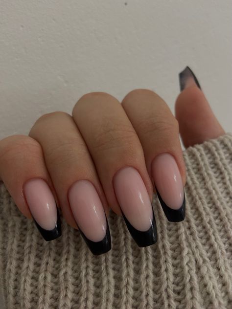 Square Nails French, Growing Nails, Acrylic Nails Almond Shape, Black French Nails, Manicure Nail Designs, How To Grow Nails, Almond Acrylic Nails, Birthday Nails, Pretty Acrylic Nails