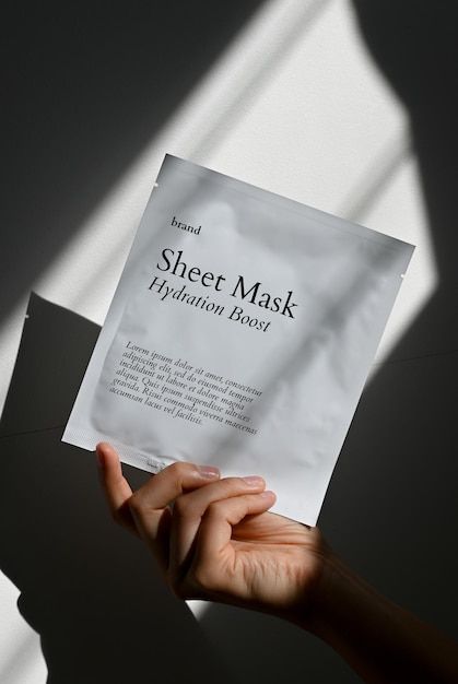 Mask Photography, Face Mask Aesthetic, Mask Aesthetic, Skincare Products Photography, Cosmetics Mockup, Facial Sheet Mask, Face Sheet Mask, Skincare Packaging, Beauty Products Photography