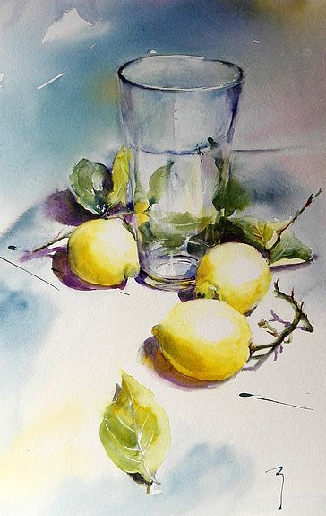 Lumière et transparence Fruit Artwork, Watercolor Food, Watercolor Fruit, Watercolour Inspiration, Watercolor Paintings Easy, Fruit Painting, 수채화 그림, Watercolor Artists, Easy Watercolor