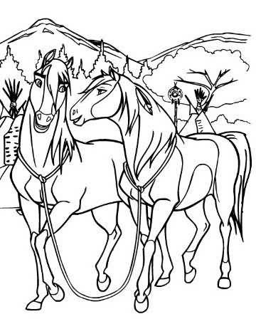 Rain Coloring Pages, Spirit And Lucky, Spirit Drawing, Spirit Riding Free, Spirit And Rain, Horse Coloring Pages, Horse Drawings, Big Art, Horse Coloring