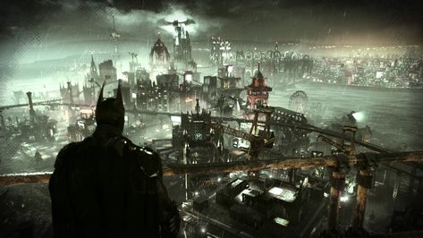 Ps4 image of Batman Batman Looking Over Gotham, Batman Arkham Knight Wallpaper, Batman Arkham Games, Batman Aesthetic, Arkham Games, Batman Games, Batman Arkham Knight, Boys Gift, Pc Wallpaper