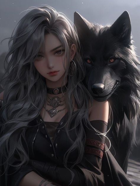 Anime Girlies Wallpaper, Karneval Aesthetic, Lycan Female Werewolves, Pfp Female, Anime Purple, Werewolf Girl, Female Werewolves, Girl With Purple Hair, Anime Purple Hair