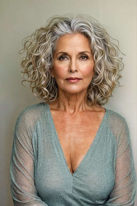 We tend to associate old(er) people with grey hair and while many of them are rocking the wise wizard look, others opt for something a little more... colorful. Grey Blonde Curly Hair, Curly Hair Over 60 Women, Long Hair For Women Over 50, Wise Wizard, Tony Rice, Long Hair Older Women, Grey Hair And Makeup, Long Hair Highlights, Natural Curly Hair Cuts