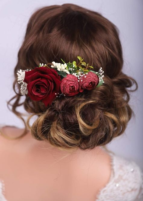 Flower Girl Wedding Hair, Boojum Tree, Red Bridal Hair, Fall Hair Accessories, Bridal Flower Hair Comb, Hair Ornaments Wedding, Autumn Hair Accessories, Wedding Dancing, Accessories 2022