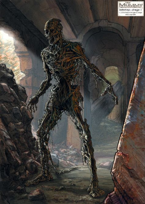 Mummy Concept Art, Arnold Vosloo, The Mummy 1999, John Hannah, Mummy Movie, Arte Zombie, Zombie Monster, Non Human, Creepy Monster