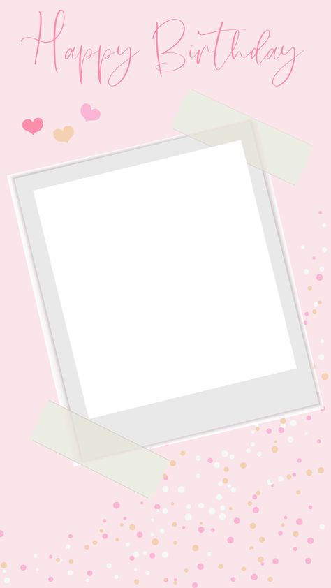 Template Aesthetic Happy Birthday, Pink Birthday Template, Frame Template Aesthetic, Aesthetic Happy Birthday, Bday Background, Happy Birthday Pink, Birthday Story, Aesthetic Happy, Birthday Aesthetic