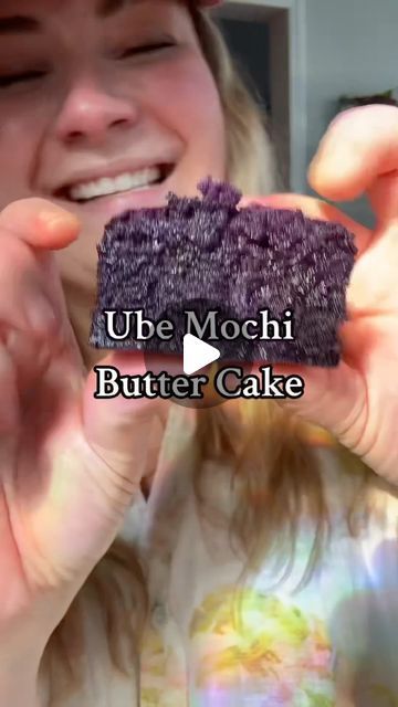 Emily Lewis on Instagram: "I dont know how to describe it. Subtly sweet. Texture is a trippy. Its a whole vibe. 
Recipe 👇🏼 (from The Unlikely Baker)
1/2 cup salted butter melted (let it cool a little)
1 1/2 cups granulated sugar
4 eggs 
2 tbsp ube extract
1 16-oz box Mochiko flour can also use glutinous rice flour
2 tsp baking powder
1 12oz can evaporated milk
1 14oz can coconut milk
350 for 45 minutes 
#easyrecipe #fullrecipe #mochi #ube #instafoodie  #foodie" Ube Mochi Cake, Mochiko Recipes, Mochi Ube, Ube Mochi Recipe, Mochi Cake Recipe, Ube Mochi, Ube Extract, Mochiko Flour, Rice Flour Recipes