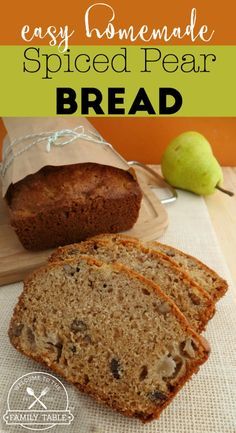 Looking for a delicious fall bread recipe to enjoy? Look no further! Our family's easy homemade spiced bear bread will do the trick! Spiced Pears, Fall Bread Recipes, Fall Bread, Bear Bread, Pear Dessert Recipes, Pear Bread, Simple Bread, Pear Dessert, Spiced Pear