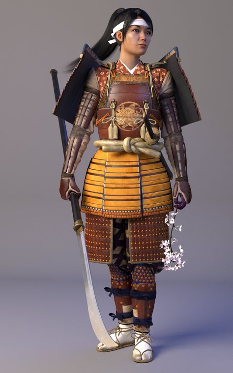 ArtStation - Girl&sakura, IRVING WEI Samurai Concept, Samurai Clothing, Ronin Samurai, Female Samurai, Warrior Outfit, Samurai Artwork, Female Armor, Heroic Fantasy, Japanese Warrior